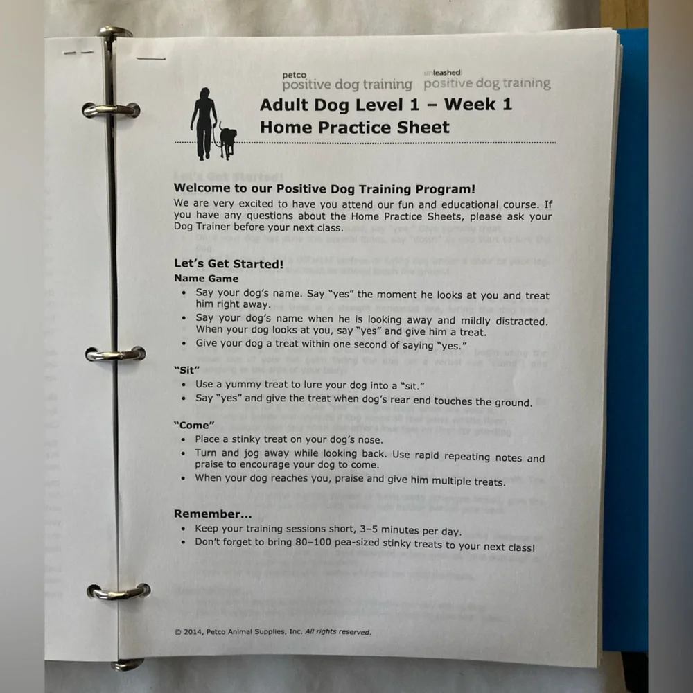 Official Petco Canine Education Training Binder
